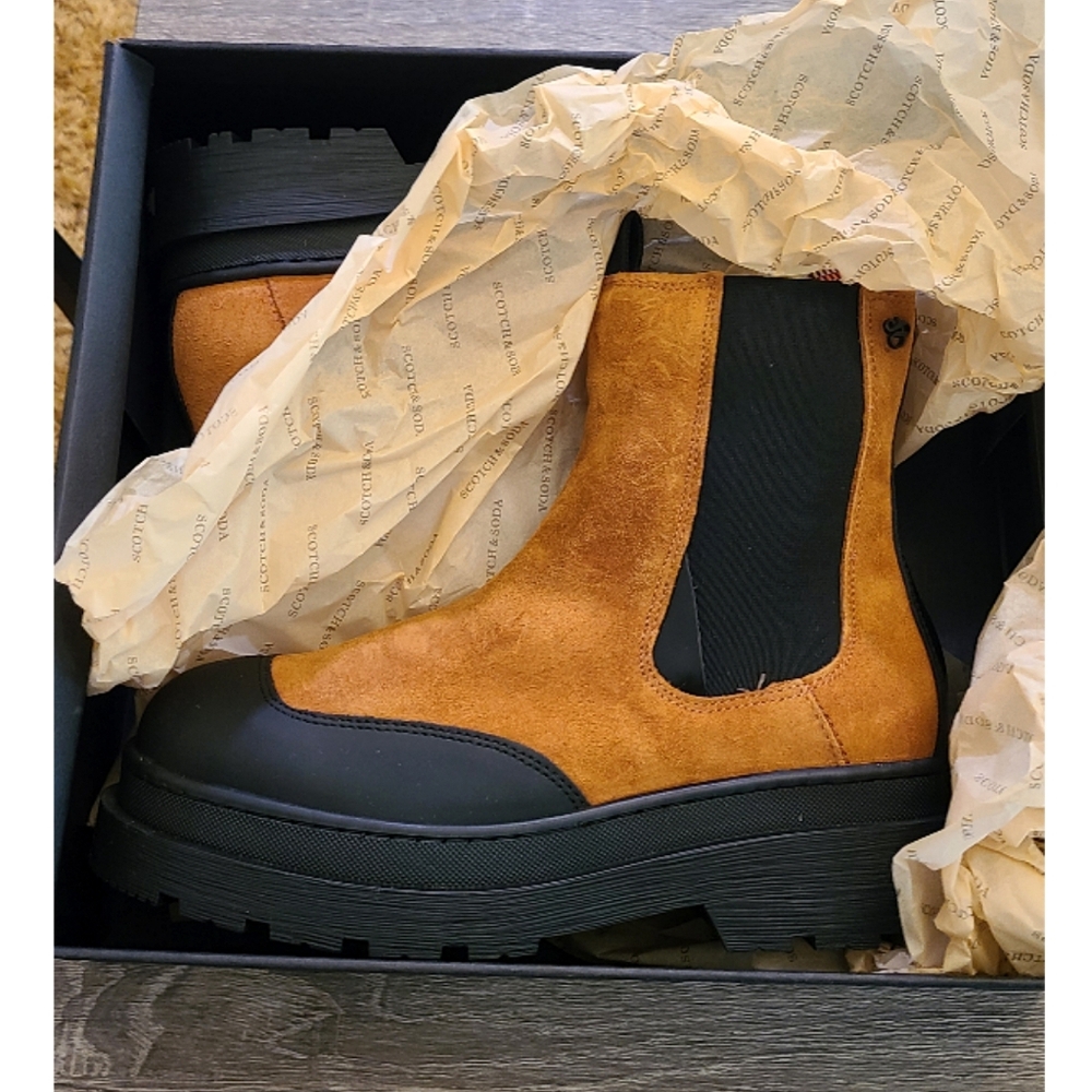 🆕️ Scotch & Soda Aubri Chelsea Leather & Suede Ankle Boots Size 9 Streetwear - Picture 4 of 14